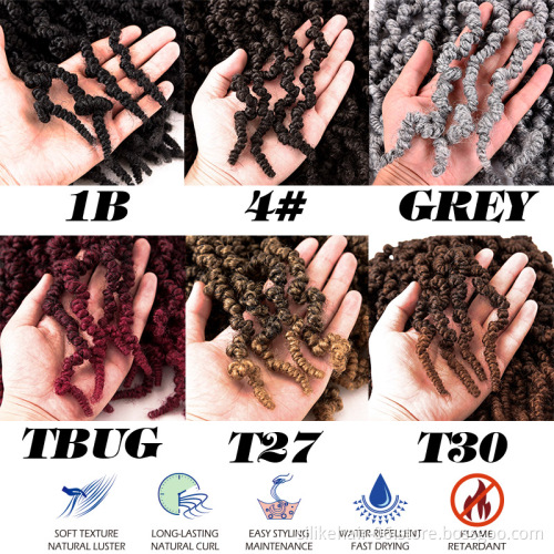 2X BOMB TWIST 10"Hair Pre-twisted Passion Twist Hair Fluffy Spring Twist Hair Synthetic Pre Looped bomb Crochet braid hair